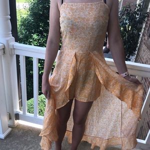 Charlotte Russe yellow and white romper